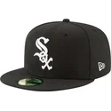 schwarze-flache-59fifty-authentic-on-field-game-fitted-cap-der-chicago-white-sox-mlb-von-new-era