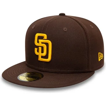 braune-anliegende-59fifty-authentic-on-field-flat-cap-der-san-diego-padres-mlb-von-new-era