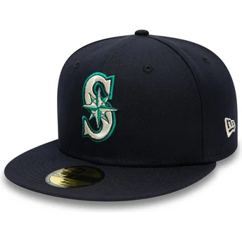 Marinblå platt keps justerad 59FIFTY Authentic On Field från Seattle Mariners MLB av New Era