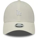 beige-verstellbare-damen-kappe-9forty-cord-mini-logo-los-angeles-dodgers-mlb-von-new-era