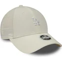 beige-verstellbare-damen-kappe-9forty-cord-mini-logo-los-angeles-dodgers-mlb-von-new-era