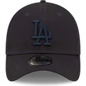 marineblaue-gebogene-verstellbare-kappe-mit-marineblauen-logo-39thirty-league-essential-der-los-angeles-dodgers-mlb-von-new-era