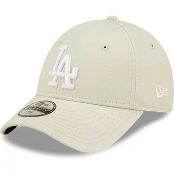 New Era Curved Brim Youth 9FORTY League Essential Los Angeles Dodgers MLB Beige Adjustable Cap