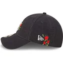 new-era-new-york-yankees-mlb-9forty-verstellbare-marineblaue-kappe-mit-gebogenem-schirm-und-blumenmuster