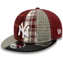 new-era-new-york-yankees-mlb-9fifty-patch-panel-verstellbare-rote-und-schwarze-flachkappe