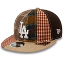 los-angeles-dodgers-mlb-new-era-9fifty-patch-panel-verstellbare-braune-flat-cap