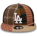 los-angeles-dodgers-mlb-new-era-9fifty-patch-panel-verstellbare-braune-flat-cap
