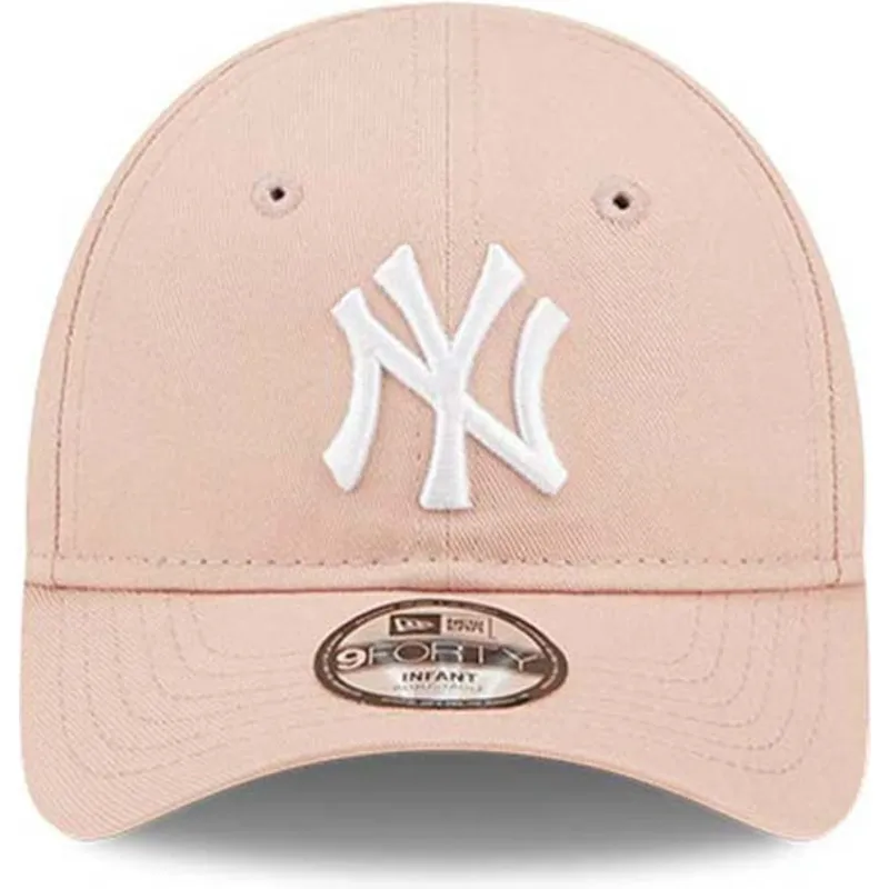 cepice-zaoblena-ruzova-nastavitelny-pasek-pro-deti-pequeno-9forty-league-essential-new-york-yankees-mlb-new-era