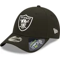 schwarze-9forty-repreve-snapback-kappe-mit-gebogenem-schirm-von-den-las-vegas-raiders-nfl-von-new-era
