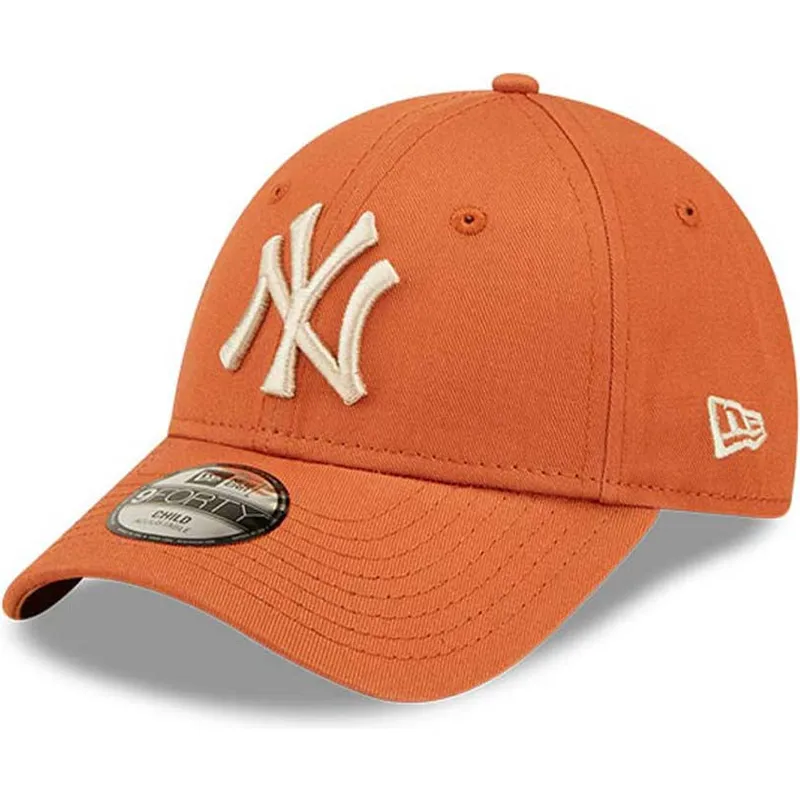 cepice-zaoblena-oranzova-nastavitelny-pro-deti-9forty-league-essential-new-york-yankees-mlb-new-era
