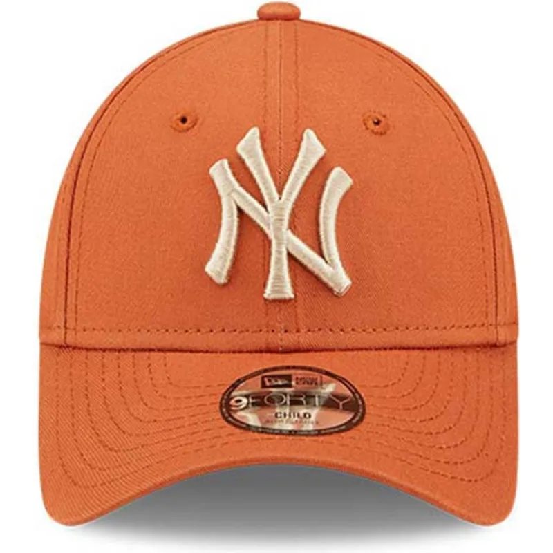 cepice-zaoblena-oranzova-nastavitelny-pro-deti-9forty-league-essential-new-york-yankees-mlb-new-era