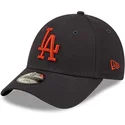 marineblaue-verstellbare-kinder-cap-mit-gebogenem-schirm-und-braunem-logo-9forty-league-essential-der-los-angeles-dodgers-mlb-vo