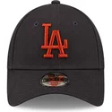 marineblaue-verstellbare-kinder-cap-mit-gebogenem-schirm-und-braunem-logo-9forty-league-essential-der-los-angeles-dodgers-mlb-vo
