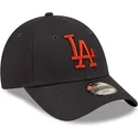 marineblaue-verstellbare-kinder-cap-mit-gebogenem-schirm-und-braunem-logo-9forty-league-essential-der-los-angeles-dodgers-mlb-vo