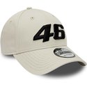 new-era-curved-brim-valentino-rossi-vr46-9forty-essential-motogp-beige-adjustable-cap