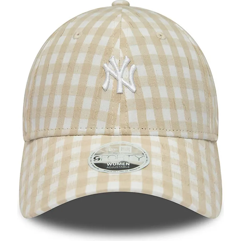 cepice-zaoblena-bezova-nastavitelny-9forty-gingham-new-york-yankees-mlb-new-era