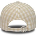 new-era-curved-brim-women-9forty-gingham-new-york-yankees-mlb-beige-adjustable-cap