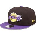 new-era-flat-brim-9fifty-team-patch-los-angeles-lakers-nba-black-and-purple-snapback-cap
