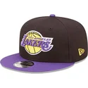 schwarze-und-violette-snapback-flachkappe-9fifty-team-patch-der-los-angeles-lakers-nba-von-new-era