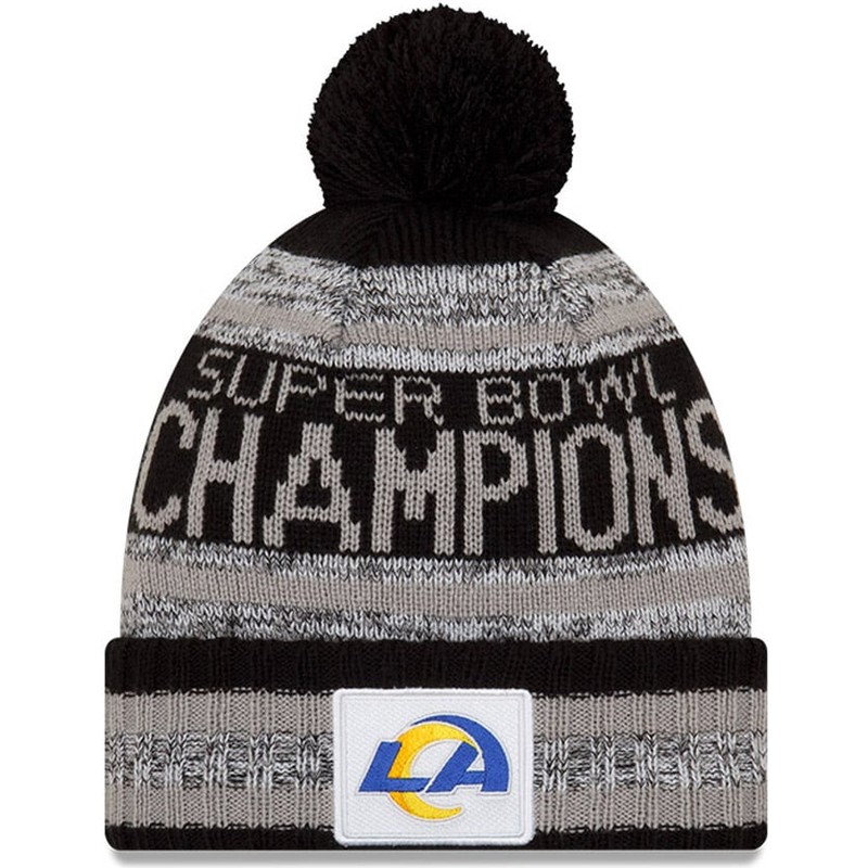 new-era-parade-knit-super-bowl-champions-lvi-2022-los-angeles-rams-nfl-black-beanie-with-pompom