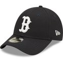 new-era-curved-brim-white-logo-9forty-league-essential-boston-red-sox-mlb-navy-blue-adjustable-cap