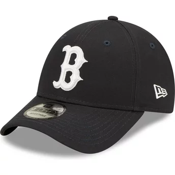 New Era Curved Brim White Logo 9FORTY League Essential Boston Red Sox MLB Navy Blue Adjustable Cap
