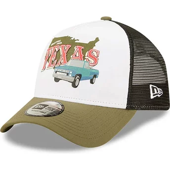 New Era Texas A Frame US State Wordmark Green, White and Black Trucker Hat