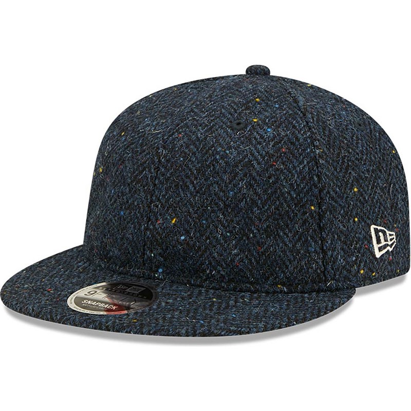 new-era-flat-brim-9fifty-tweed-navy-blue-adjustable-cap