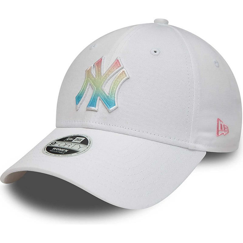 new-era-curved-brim-women-multicolor-logo-9forty-ombre-infill-new-york-yankees-mlb-white-adjustable-cap