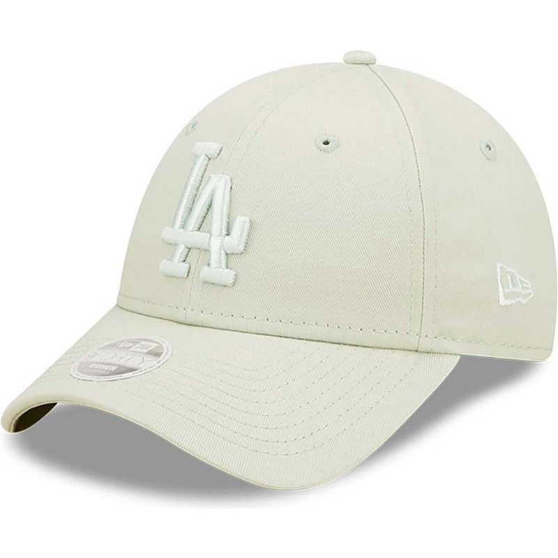 new-era-curved-brim-women-light-green-logo-9forty-league-essential-los-angeles-dodgers-mlb-light-green-adjustable-cap