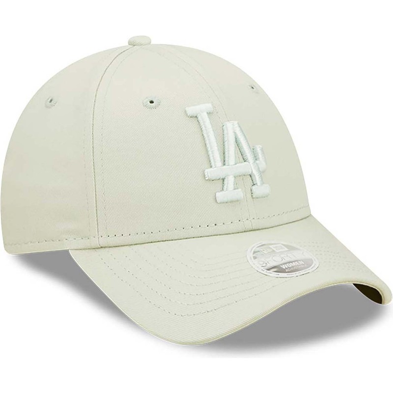 new-era-curved-brim-women-light-green-logo-9forty-league-essential-los-angeles-dodgers-mlb-light-green-adjustable-cap