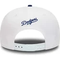 weisse-und-blaue-snapback-9fifty-kappe-mit-flachem-schirm-und-los-angeles-dodgers-mlb-crown-patches-von-new-era