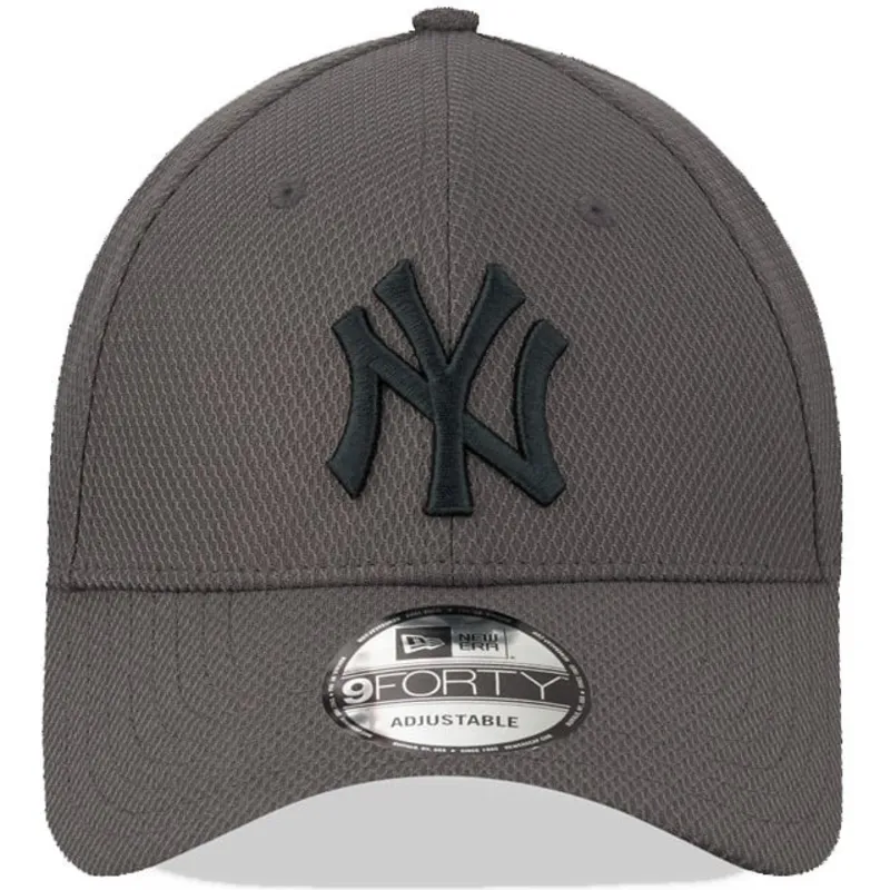 graue-verstellbare-curved-cap-mit-grauem-logo-9forty-diamond-era-der-new-york-yankees-mlb-von-new-era