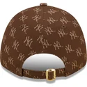 new-era-9forty-new-york-yankees-mlb-damen-verstellbare-braune-kappe-mit-gebogenem-schirm-monogramm