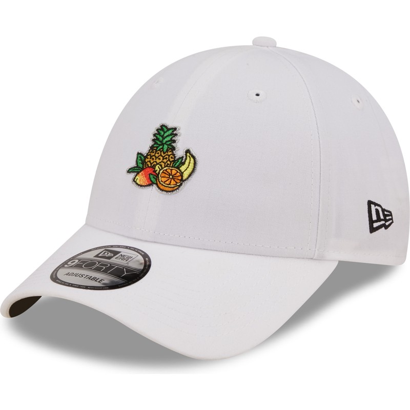 new-era-curved-brim-juice-tropical-fruits-9forty-food-icon-white-adjustable-cap