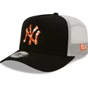new-era-orange-logo-a-frame-seasonal-infill-new-york-yankees-mlb-black-and-white-trucker-hat