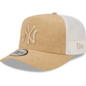 verstellbare-braune-trucker-kappe-mit-braunem-logo-a-frame-jersey-essential-der-new-york-yankees-mlb-von-new-era