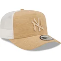 verstellbare-braune-trucker-kappe-mit-braunem-logo-a-frame-jersey-essential-der-new-york-yankees-mlb-von-new-era