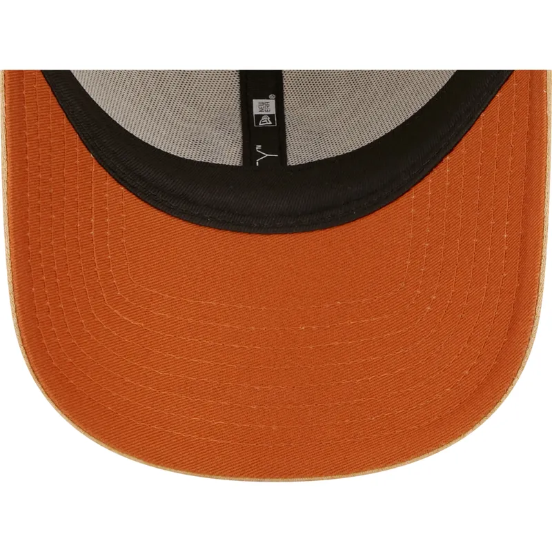 braune-verstellbare-curved-cap-mit-braunem-logo-9forty-jersey-essential-der-new-york-yankees-mlb-von-new-era