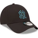 new-era-9forty-neon-outline-new-york-yankees-mlb-verstellbare-schwarze-kappe-mit-blauem-logo