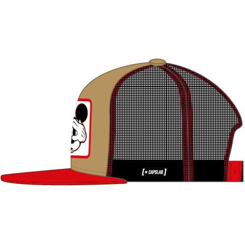 capslab-flat-brim-mickey-mouse-casf-mo4-disney-brown-and-red-trucker-hat