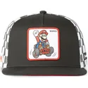 schwarze-und-weisse-trucker-cap-mario-kart-casf-ju1-super-mario-bros-von-capslab