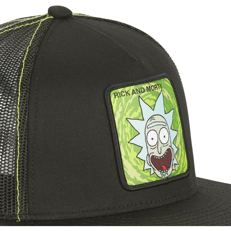 capslab-flat-brim-rick-sanchez-casf-ri1-rick-and-morty-black-trucker-hat