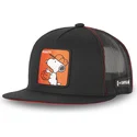 schwarze-flache-trucker-kappe-snoopy-casf-ba1-peanuts-von-capslab