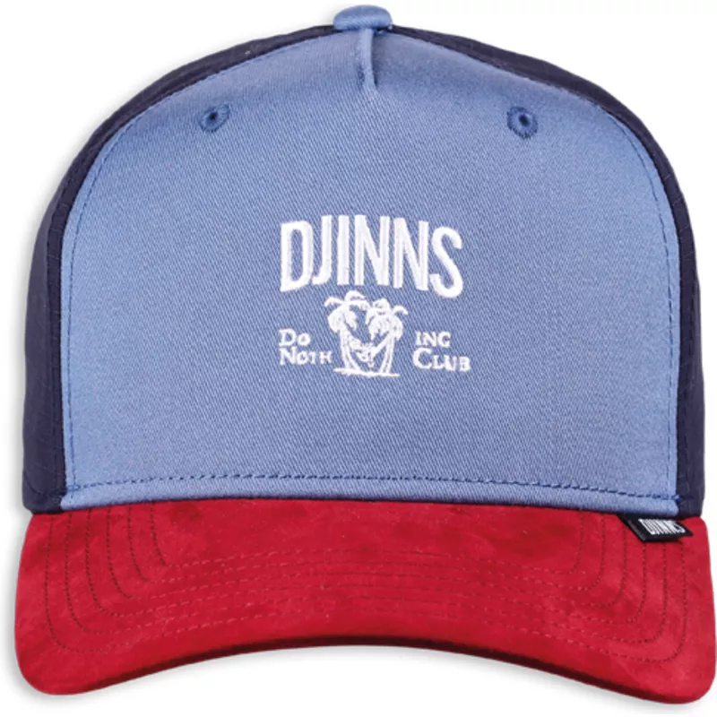 djinns-curved-brim-do-nothing-club-hft-dnc-mix-fabric-blue-and-red-adjustable-cap