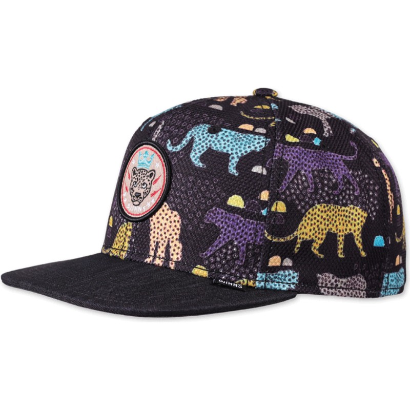 djinns-flat-brim-gepard-linen-black-snapback-cap