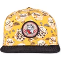 djinns-snapback-kappe-lucky-cat-linen-in-gelb-und-schwarz