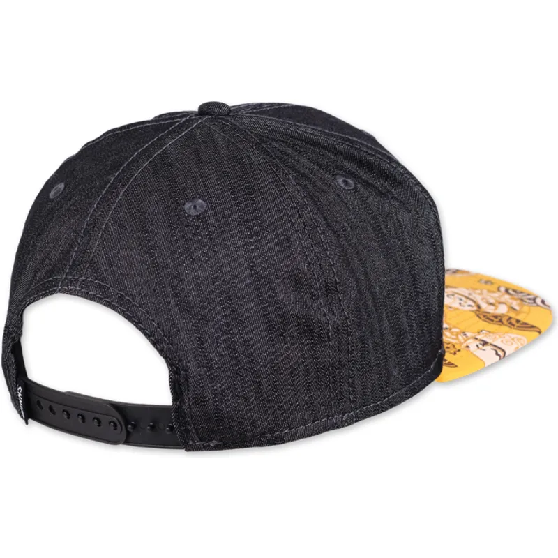 cepice-rovna-cerna-snapback-lucky-cat-linen-rev-djinns