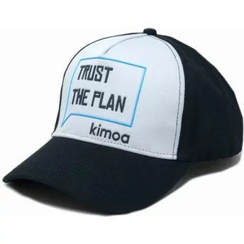 Kimoa Curved Brim Trust The Plan White and Navy Blue Adjustable Cap