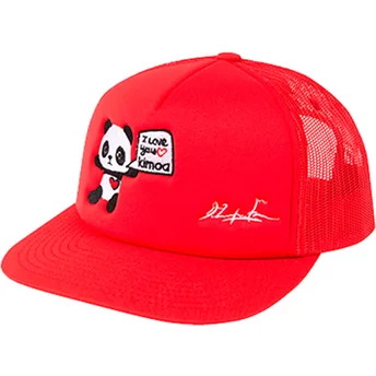 Κόκκινο επίπεδο καπέλο snapback Panda by Domingo Zapata της Kimoa